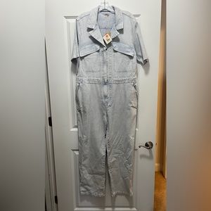 Faherty short sleeve denim jumpsuit